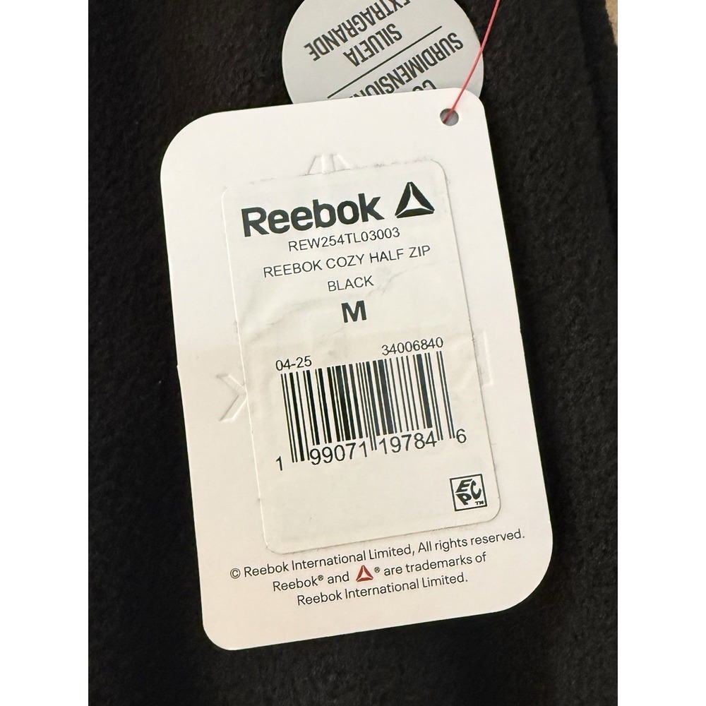 NWT Reebok Black Quarter-Zip Fleece Pullover with Mock Neck‎ - Picture 11 of 14